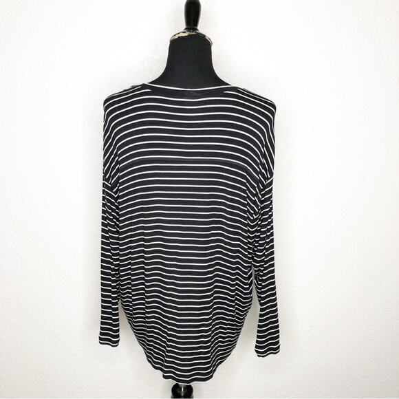 Cabi black white striped jersey knit top size Small #4005 - Picture 11 of 12